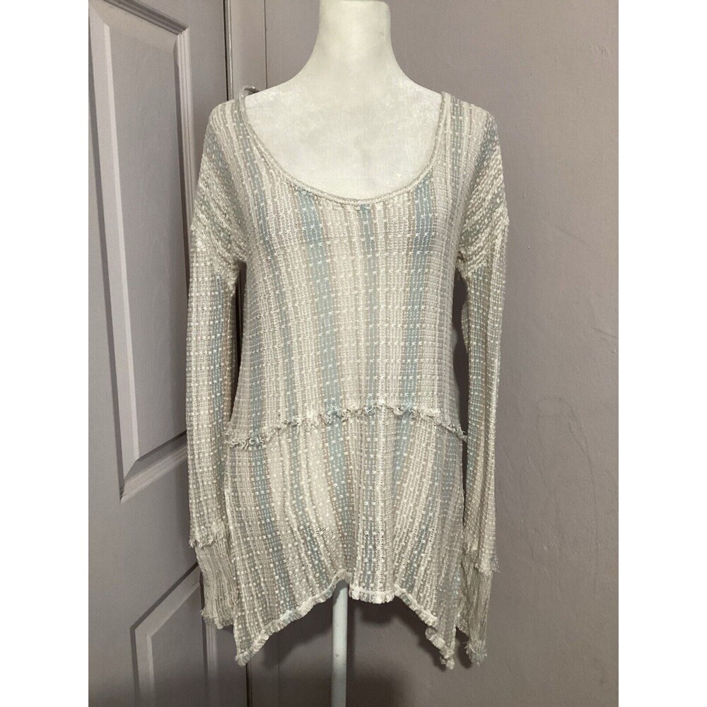 O’Neill Blue Striped Beach Knit Coverup Long Sleeve M